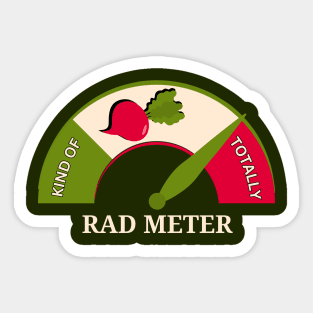 Rad Meter Funny Dad Joke Radish Gift Sticker